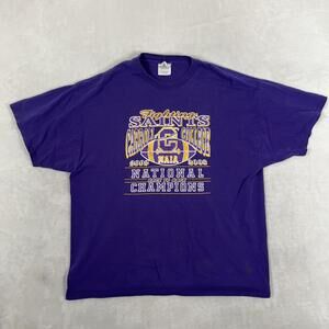 Vintage Carroll College Fighting Saints T-Shirt Mens XL Purple NAIA Football Y2K